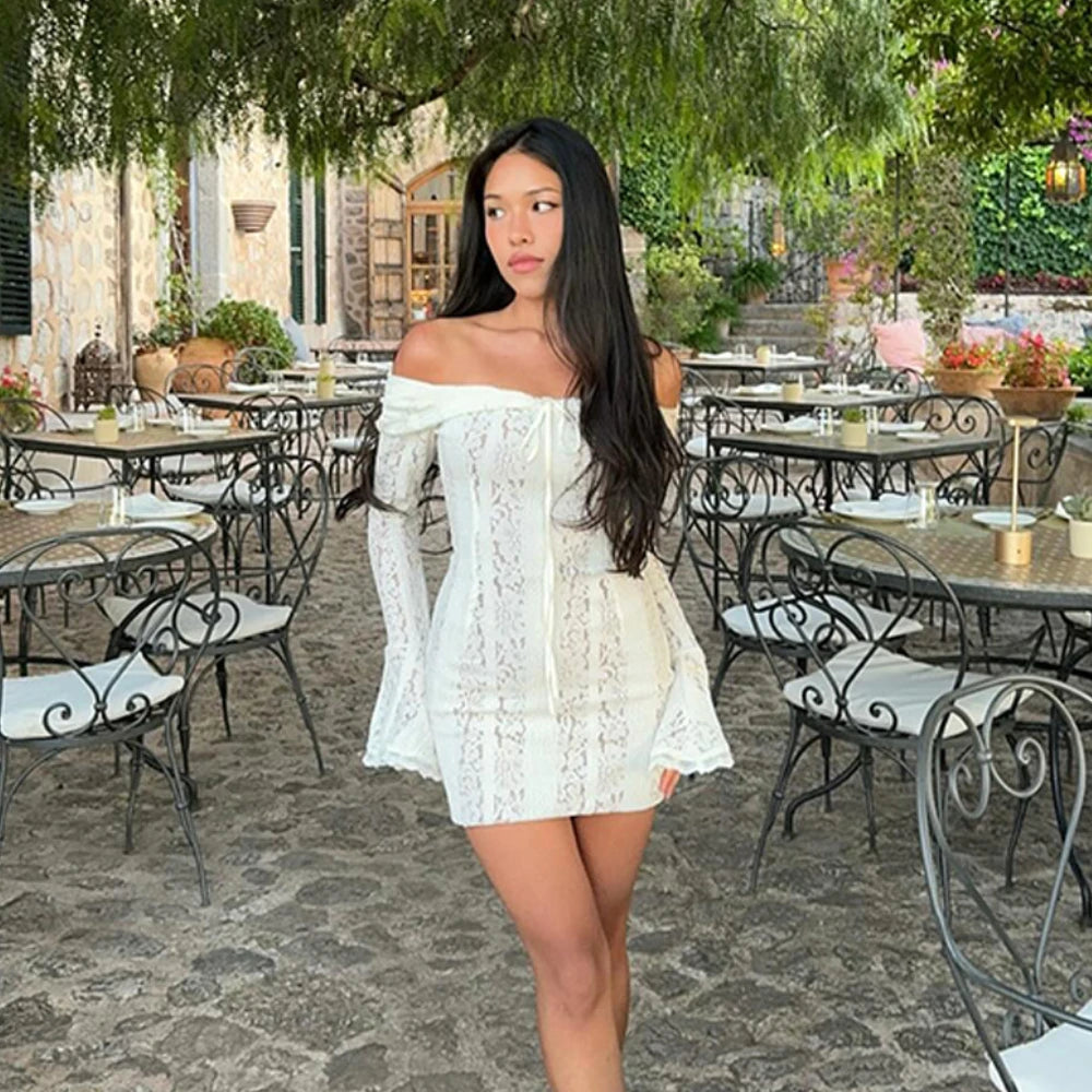 Suninheart White Off The Shoulder Autumn