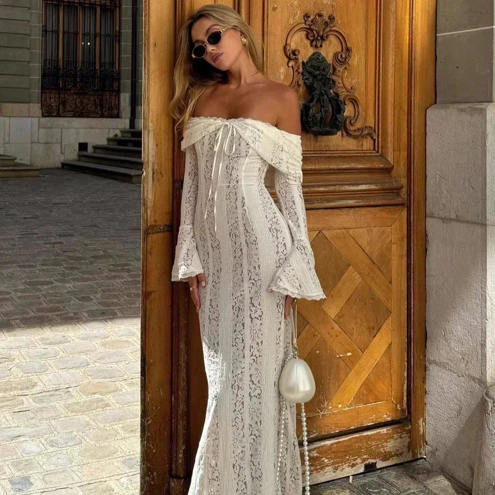 Suninheart White Off The Shoulder Autumn