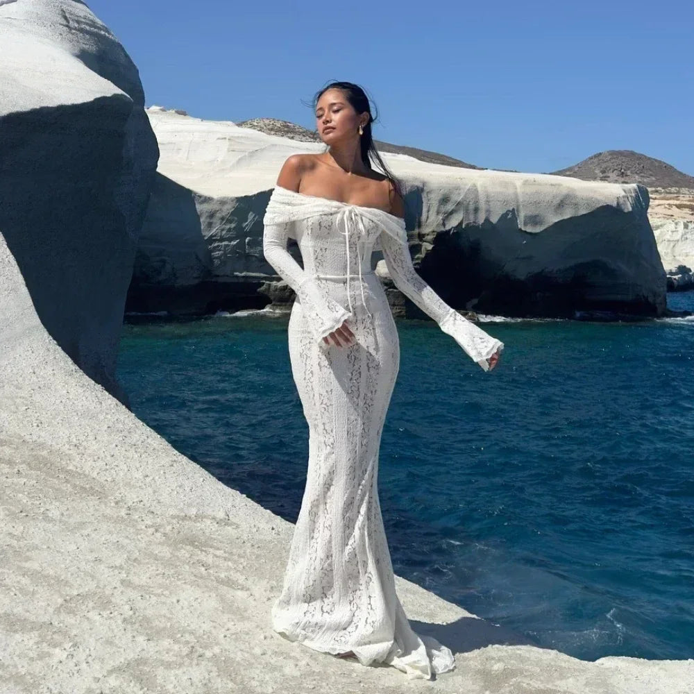 Suninheart White Off The Shoulder Autumn