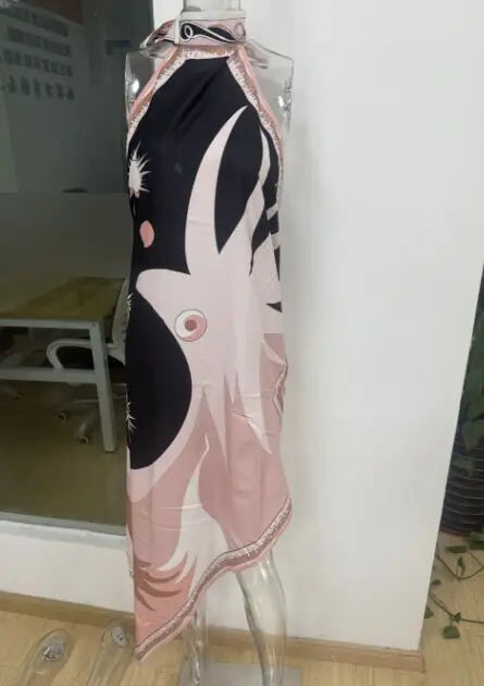New simple satin printed sexy