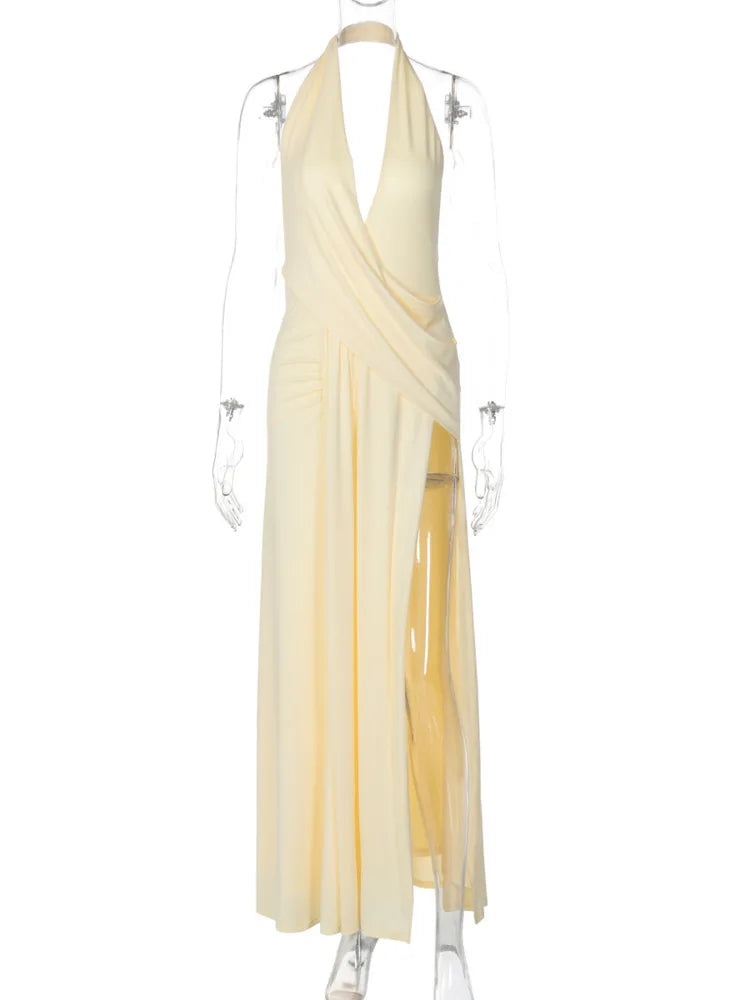 Mozision Halter Deep V Neck